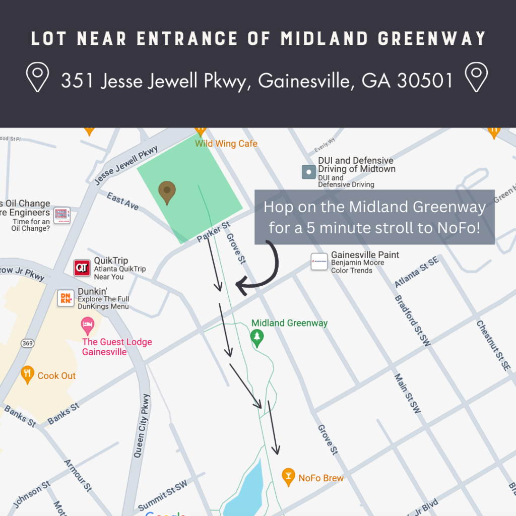 Midland Greenway entrance parking lot map